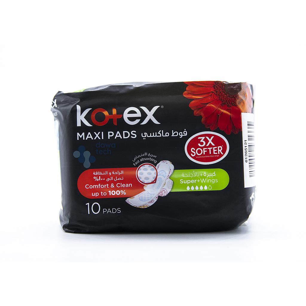 Kotex Super+Wings Black 10'S